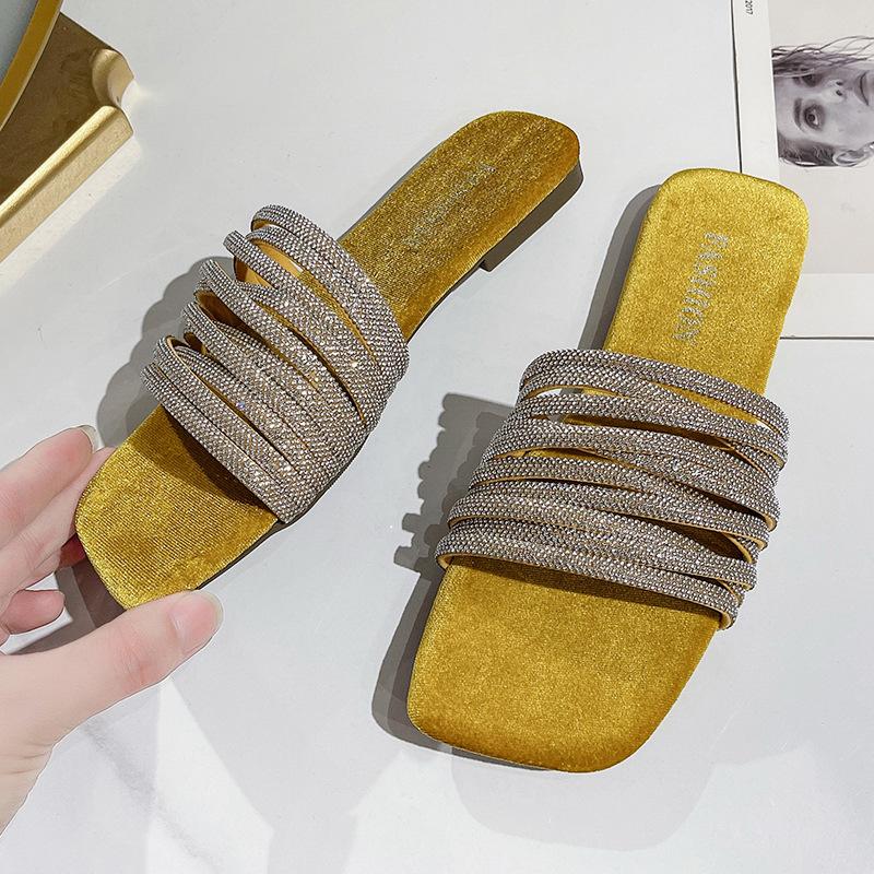 

Красивые однословные шлепанцы на плоской подошве, летние новые высококачественные, для ношения с юбкой, повседневные, пляжные сандалии 40