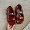 Sheepskin Retro Belt Buckle Open-toed Sandals Women's Summer Wear Versatile Beach Flat-bottomed Cool Slippers