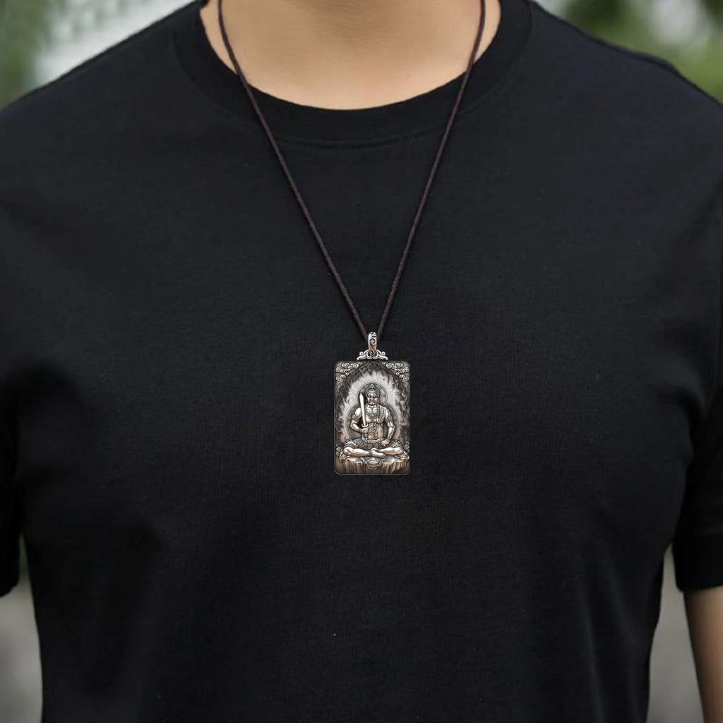 [Lunari] Buddha Statue Pendant Necklace Sculpture Jewelry Amulet Charm Silver 925 Good Fortune Five Great Wisdom Kings Guardian Deity Type B (Type B)