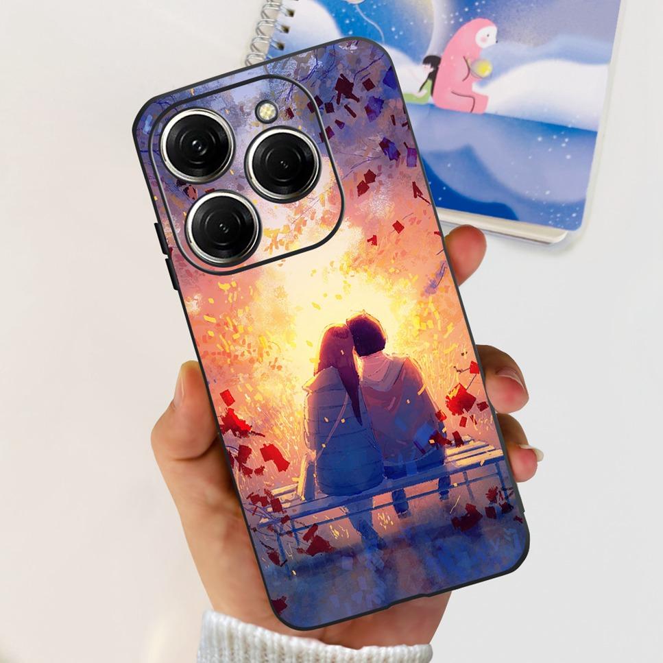 For Tecno Spark 20 Pro Case Astronaut Luxury Flower TPU Soft Silicone Back Cover For Tecno Spark 20Pro 6.78" Bumper Phone Case