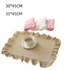 Retro Soft Ruffle Placemats Round Square Cloth Napkins French Cotton Western Food Mats Table Decor
