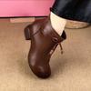 Women Side Zip Winter Boots PU Upper Round Toe Short Shaft Faux Short Plush Lined Mid Heel 3-5cm Rubber Sole Warm Fashion Boots