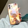 Cartoon Characters Phone Case Metallic Lacquer Tempered Glass Shockproof Cover for Huawei Honor iPhone OPPO Realme OnePlus Xiaomi Redmi Samsung Vivo