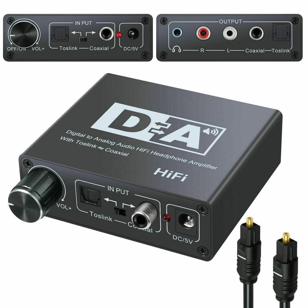 Digital to Analog R/L Audio Converter Plug and Play Stable Adaptor Convenient for Home Use