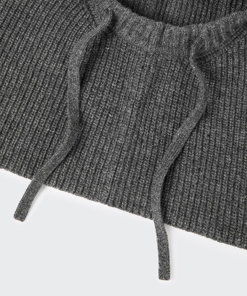 Musinsa Standard Lambswool String Knit Balaclava [Medium Grey]