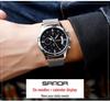 Sanda Men's Fashion Quartz Watch with Date, Three Hands, and Nail Scale