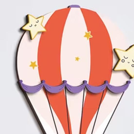 3 Pcs Hot Air Balloon Wall Decor Boho Wooden Nursery Wall Art for Living Room Bedroom Hallway Baby Shower Home Decor