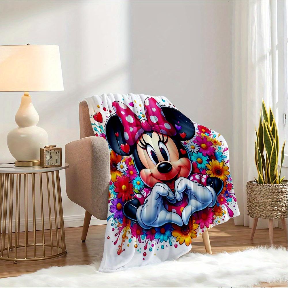 1pc Velvet Heart-Shaped Minnie Mouse Bedding Throw Blanket, Sofa Cover, Gift for, Home Decor, Valentine's Day Present,