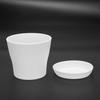 A84E-4X Plastic Plant Flower Pot Planter With Saucer Tray Round Gloss Home Garden Decor, White Upper Caliber -, 10Cm