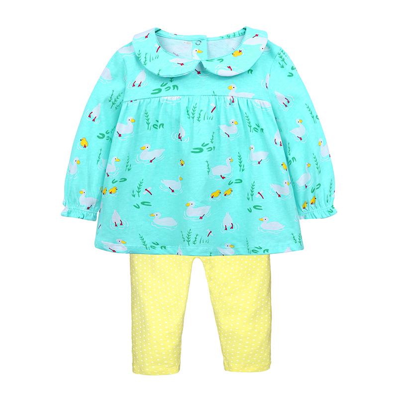 Girls' 2026 Spring Two-Piece Set: Long Sleeve Pullover Top & Pants - European/American Brands