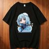 Das Mal, als ich als Schleim wiedergeboren wurde Baumwoll-T-Shirt Teen Y2k Popkultur Gothic Anime Pastell Shirt Grafik 2000er Vintage Punk