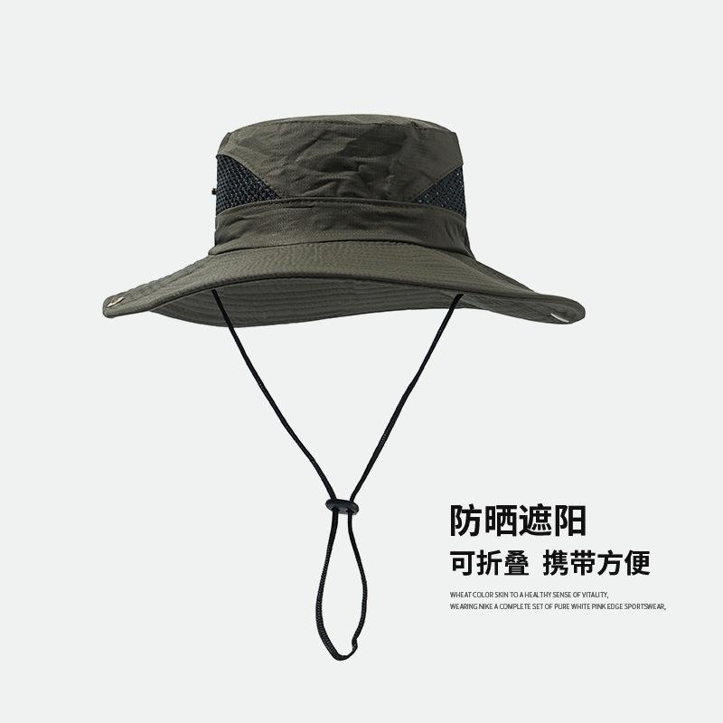 European and American Hiking Hats for Men, Outdoor Sunscreen, Mesh Breathable, Fashionable, Casual Fishing, Hiking, Hiking, UV Protection, Fisherman's