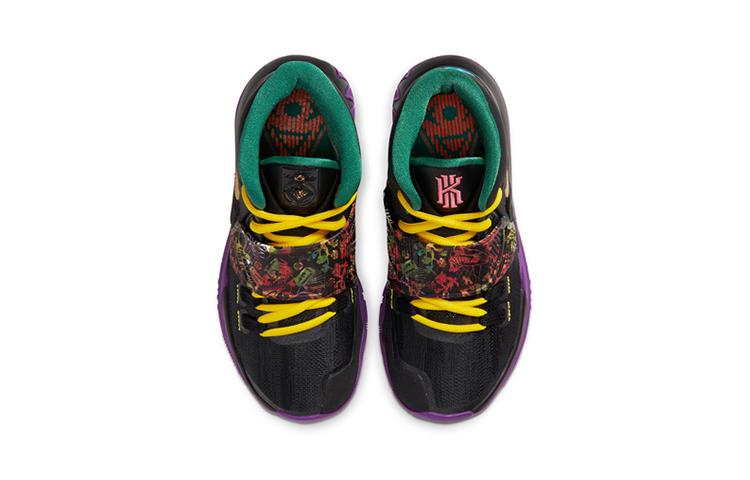 Nike Kyrie 6 CNY Irving 6 Chaussures de Basketball Hautes Noir Enfants Âgés de 3 à 7 Ans CQ5773-001
