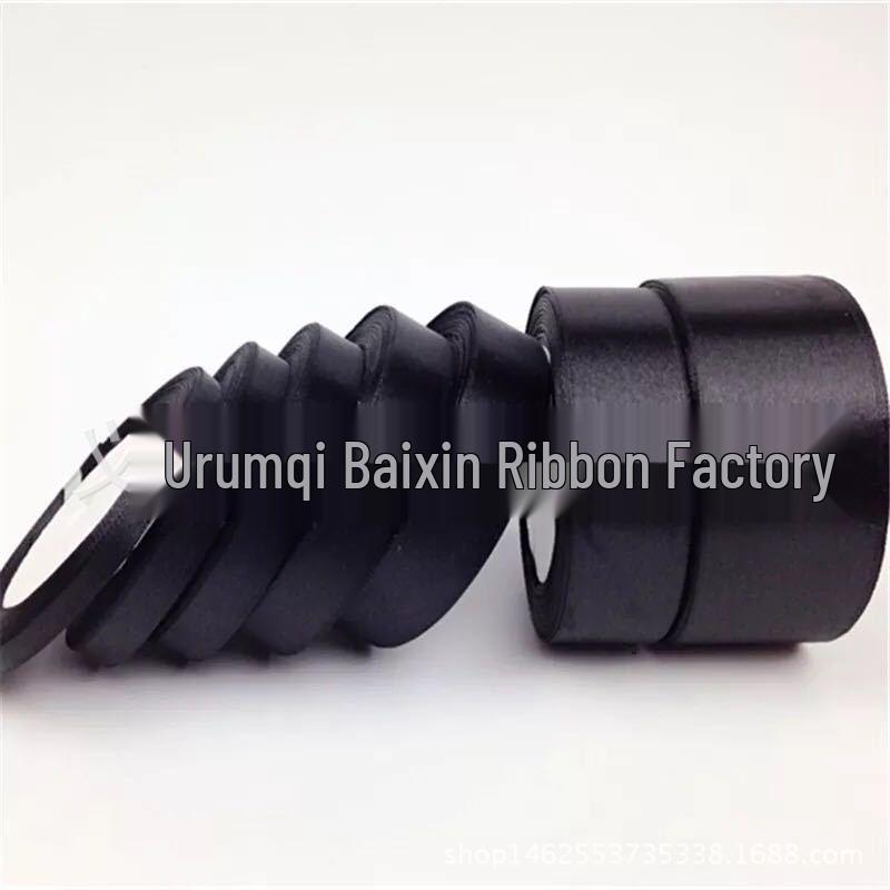 

0.6cm-8.0cm Black Satin Silk Gift Wrapping Ribbon 0.6cm wide, 250 yards per roll