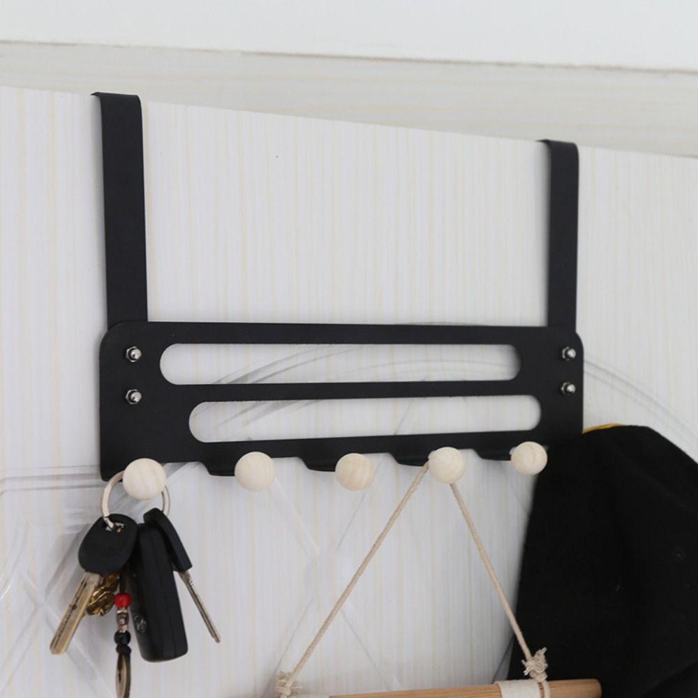 Fashion Metal Door Hook No Punching Double-layers Behind Door Hanger Robe Hook Dormitory Organization