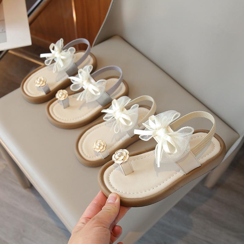 Summer Girls Princess Sandals Fashionable Bowknot Baby Shoes Comfortable Children Beach Footwear For Toddler Kids
