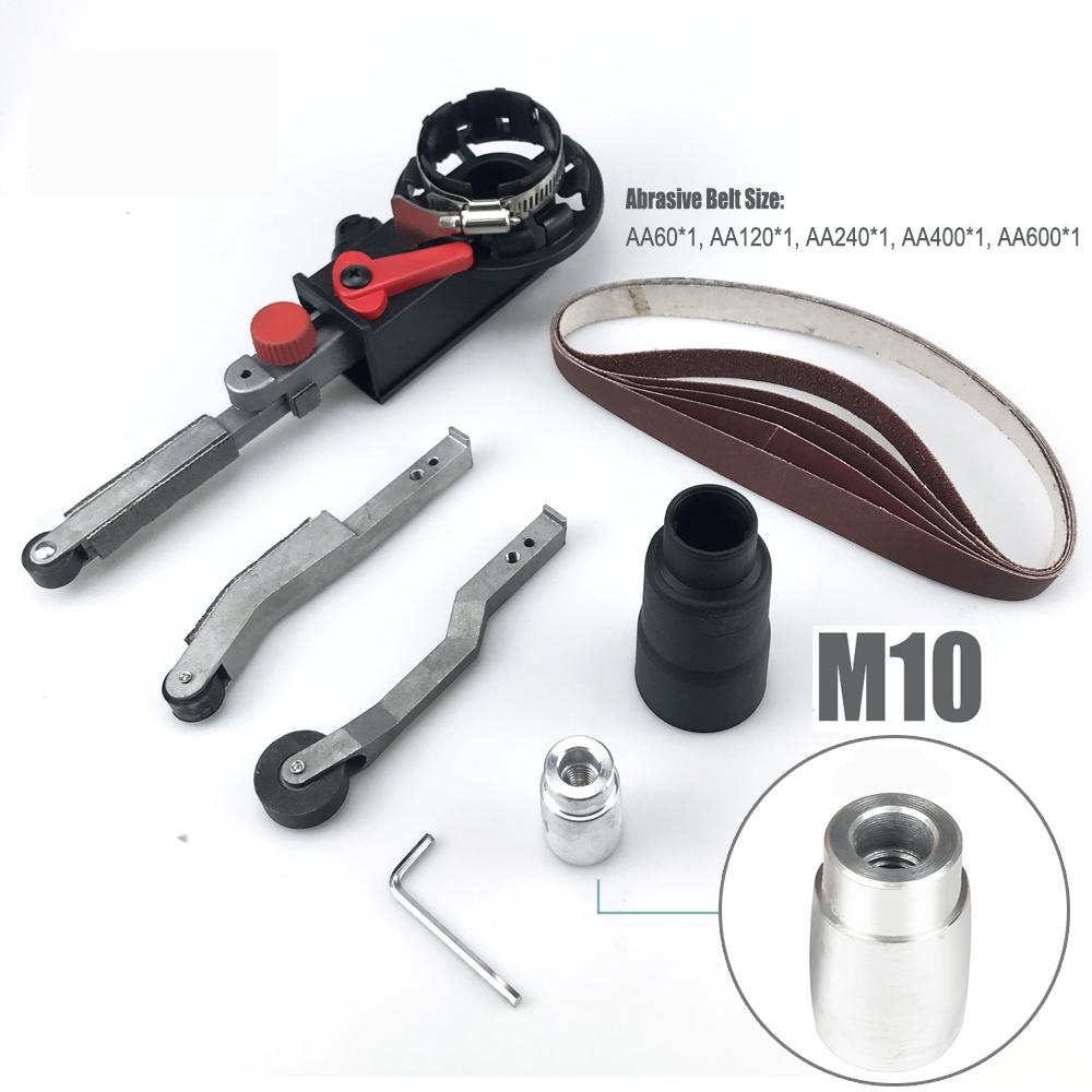 Angle Grinder Belt Sander Adapter Sanding Belt Bandfile Dremel Tools for 100/125mm Electric Knife Sharpener Dremel Accessories