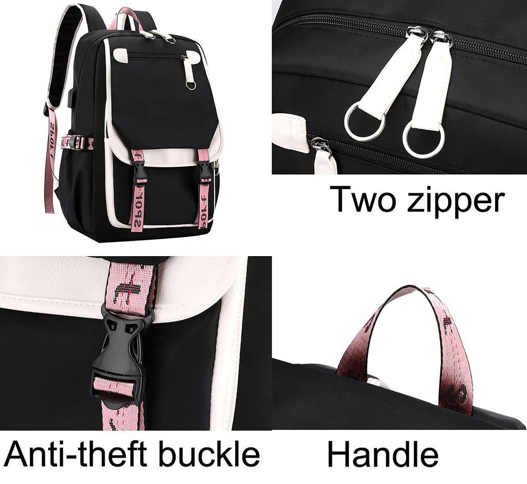 New Large-Capacity USB Schoolbag for Girls: Perfect for Elementary To High School, Travel, and Leisure