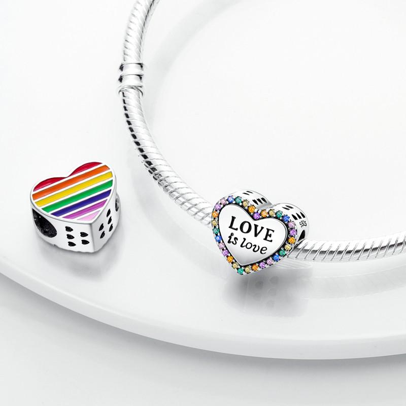Copper Colorful Zirconium Charms Beads Bohemian Dreamcatcher Heart Pendants Fit Women Bracelet Necklace Jewelry
