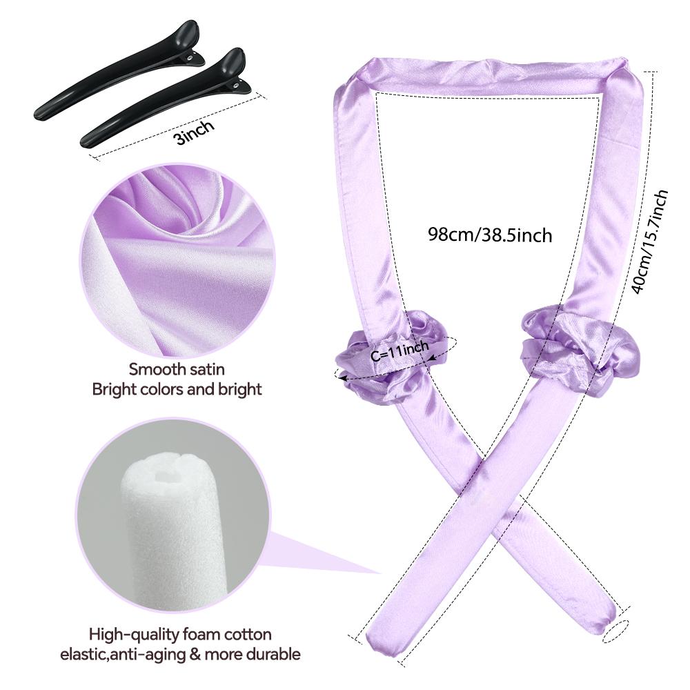 Lazy Natural Wave DIY Rollers Heatless Hair Curlers No Heat Non-Slip Curlers With Hairpin For Short Long Hair Overnight Curls