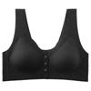 New seamless front buckle underwear women's fixed cup large elastic vest type large size steel rimless bra