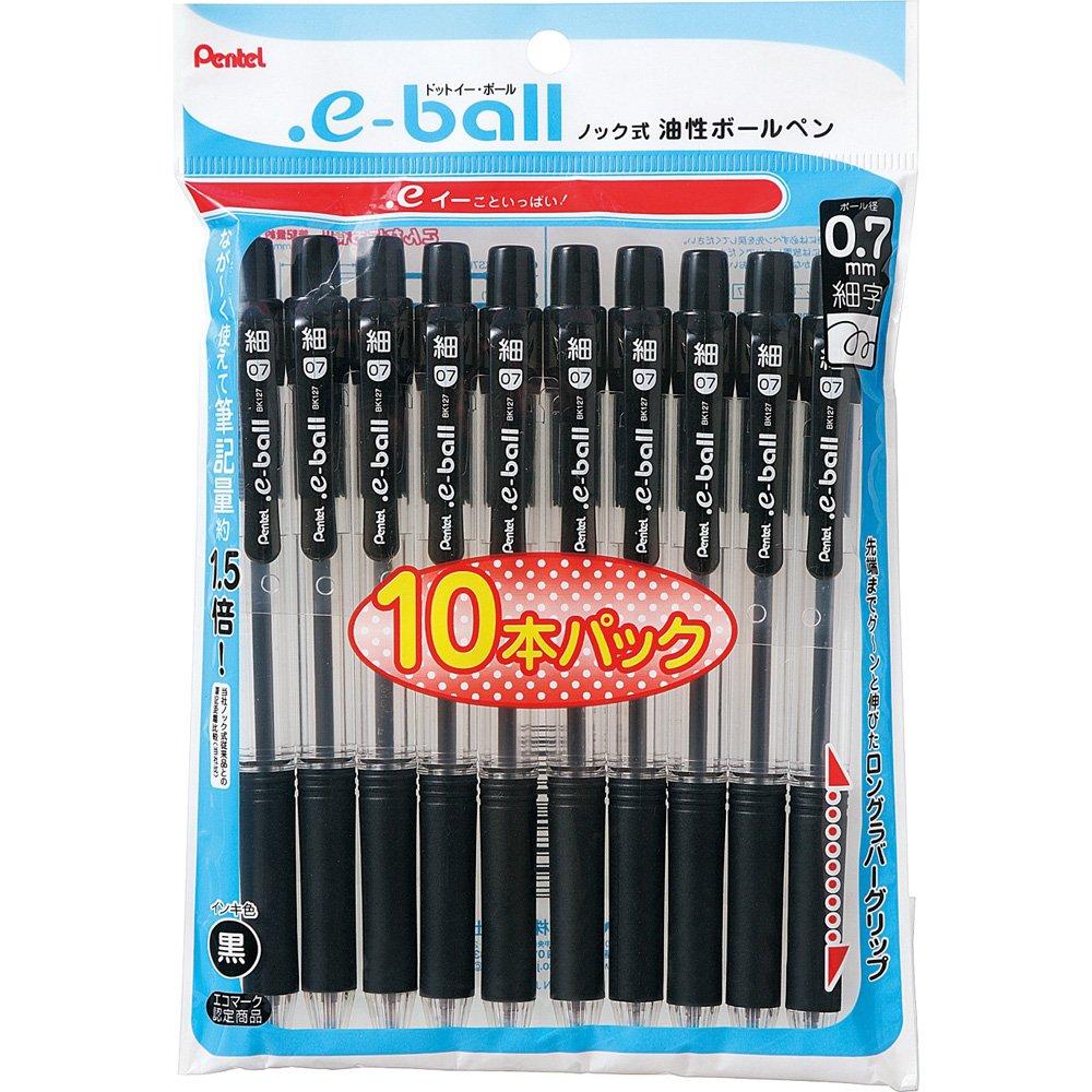 

Шариковая ручка Pentel Dot E черная XBK127A0 10 шт. в упаковке 0,7