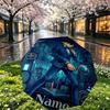 Custom Name Personalized Detective Conan Print Umbrella, Auto Open Close, 8‑Rib Sturdy Frame, Commute Camping Hiking Use, Birthday Gift