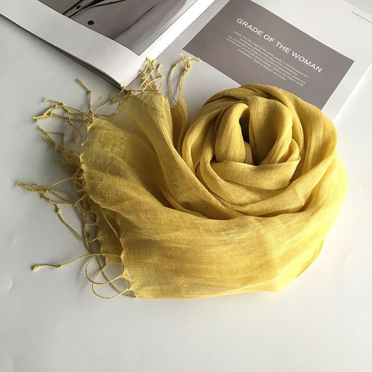 South Korea Dongdaemun Light Linen Scarf, Solid Color Sunscreen Scarf, Source