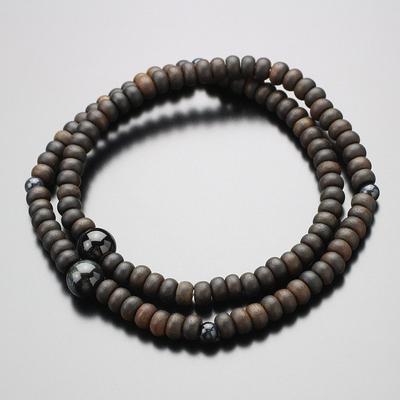 Náramek s modlitebními korálky 108 korálků Pruhovaný eben Modrý oční kámen Modlitební korálky Oční Kámen Tygří oko 108 korálků Amulet pro světské touhy Dámský Přírodní kámen