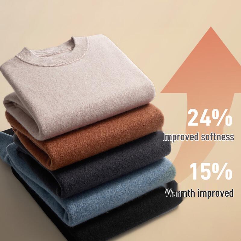 Men's Cashmere Wool Blend Round Neck Pullover Sweater
