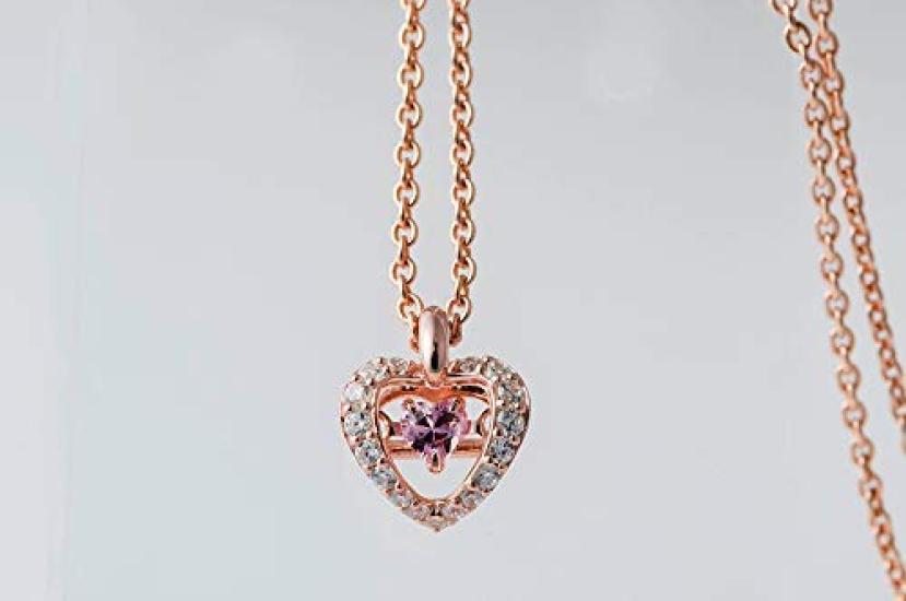 [Dancing Stone] Heart Stone Silver Top Only SETS-8751 Pink Gold