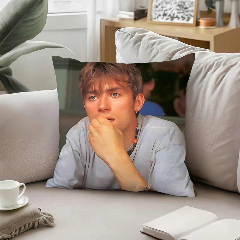 Creative H-Damon Albarn-H Funny Throw Pillow Covers Pattern Cushion Cover Suitable For Sofa Bedroom Car Pillow Cover