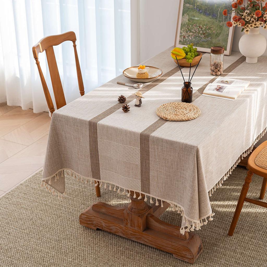 Cross Cotton And Linen Fabric Tablecloth High-End Linen Tablecloth Dining Table Cloth Coffee Table Cloth Rectangular Cover Towel