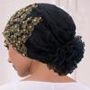 Embroidery Beading Turban Cap for Women Muslim Headscarf Hat Hairloss Chemo African Headwrap Bonnet Cap