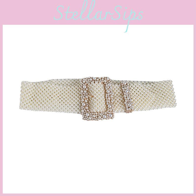 Artificial Pearl Waist Chain With Square Needle Buckle Design For Elegant Summer And Autumn Looks