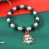 Christmas Tree Elk Xmas Bracelet Bell Beaded Xmas Bracelet Christmas Jewelry  Christmas Gift