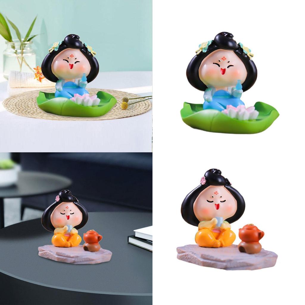 Cartoon Resin Figure, for Office Decor And Dashboard Display