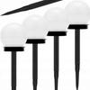 4X Garden LED Solar Lamp Strong White Ball Stake Solar Lights Lamps