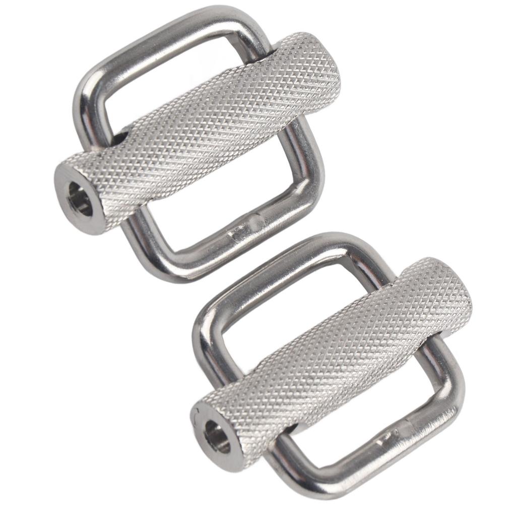 2Pcs Slide Buckle 316 Stainless Steel Rectangle Adjustable Knurled Roller Belt Buckles