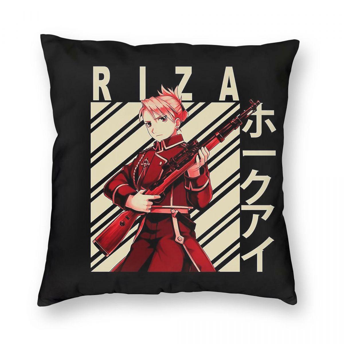Fullmetal Alchemist Riza Hawkeye Square Pillowcase Polyester Linen Velvet Creative Decorative Home Cushion Cover Wholesale 30x30cm
