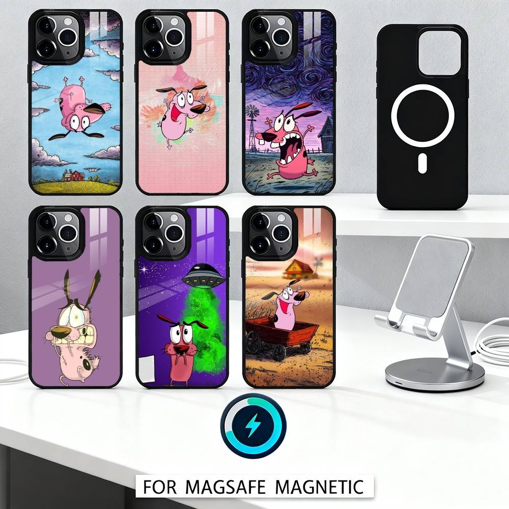 Courage The C-CowardlyS Dog Phone Case For iPhone 17,16,15,14,13,12,Pro,Max For Magsafe Magnetic Wireless Charging