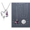 Crystal Shiny 3D Effect Butterfly Chain Pendant Necklace for Women And Girls