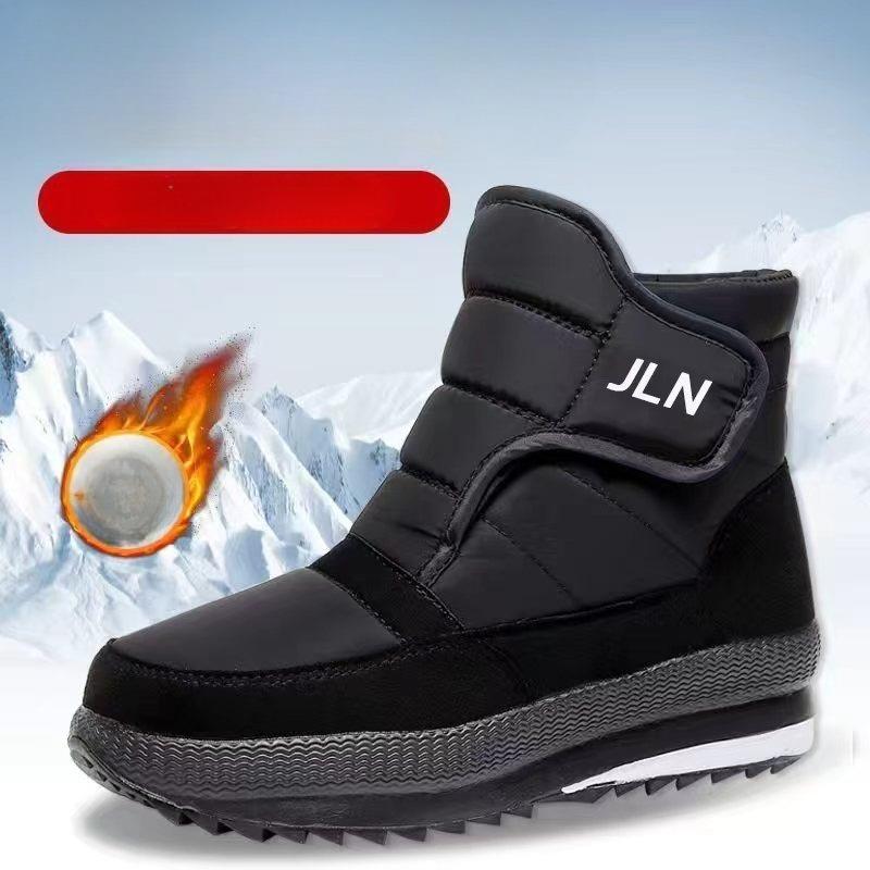 

Winter High Top and Plush Thick Soled Couple s Snow Boots Waterproof, Anti Slip, Thick Ankle Boots Wool Men s Cotton Boots 45 чорний