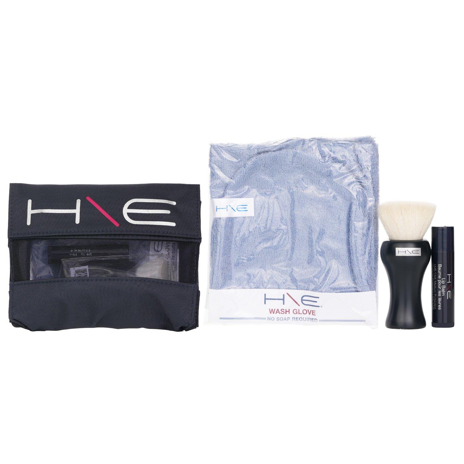 

H\E Minerals Kit: Lip Balm SPF 15 + Facial Brush + Wash Glove + Bag 3pcs+1bag