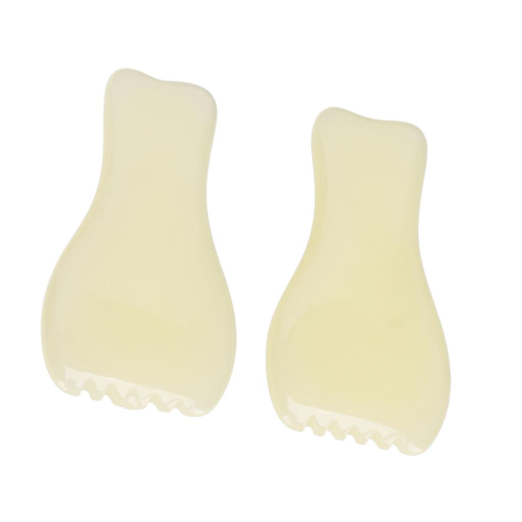 2pcs Facial Scraping Massage Board Smoothing Surfaces Resin Skin Gua Sha Plate for Home Salon