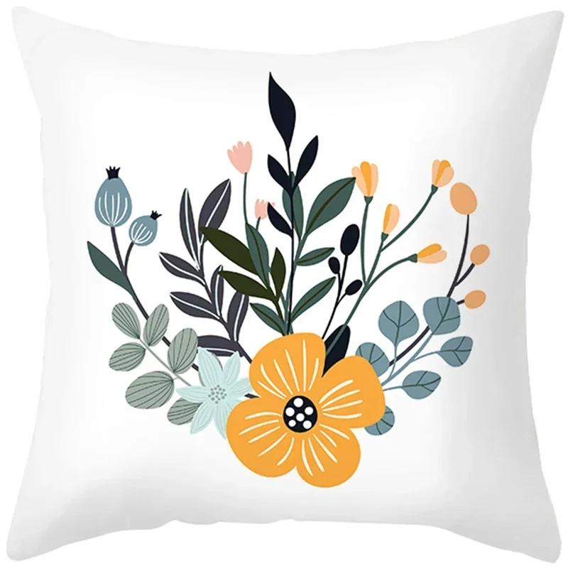 Leaf Throw Pillow Office Sofa Spring Home Decor case Square Flower Cushion Cover