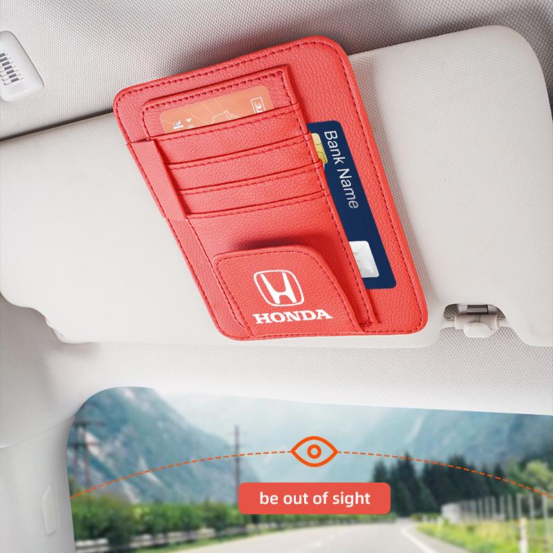 Car Visor Storage Bag ID Card Glasses Organized Clip For Honda Civic Accord Fit Jazz Pilot CRV Odyssey Passport City Shuttle HRV