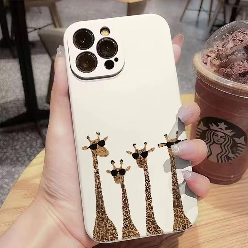 Giraffe Pattern Phone Case For iPhone 17 Pro Max 16 Pro 15 14 13 Mini 12 11 Pro Max 16E 17Air hockproof Soft Cover