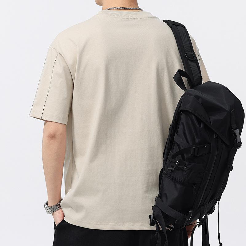 Updated Summer Mens Round Neck Short T-shirt Short Sleeve Thin Leisure Youth Half-sleeved Blouse