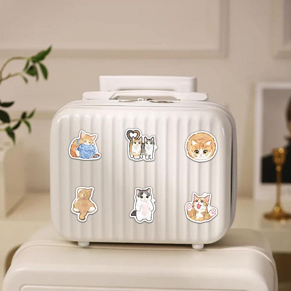 77Pcs Cartoon Cat Stickers Animal Phone Cases Laptop Suitcases Water Cups Waterproof Decals